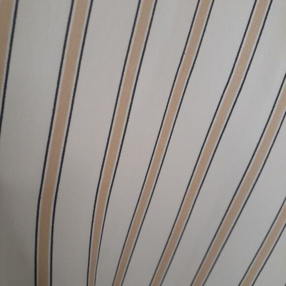 Zara Oversized Striped Cream Button-Up Blouse - Picture 10 of 14